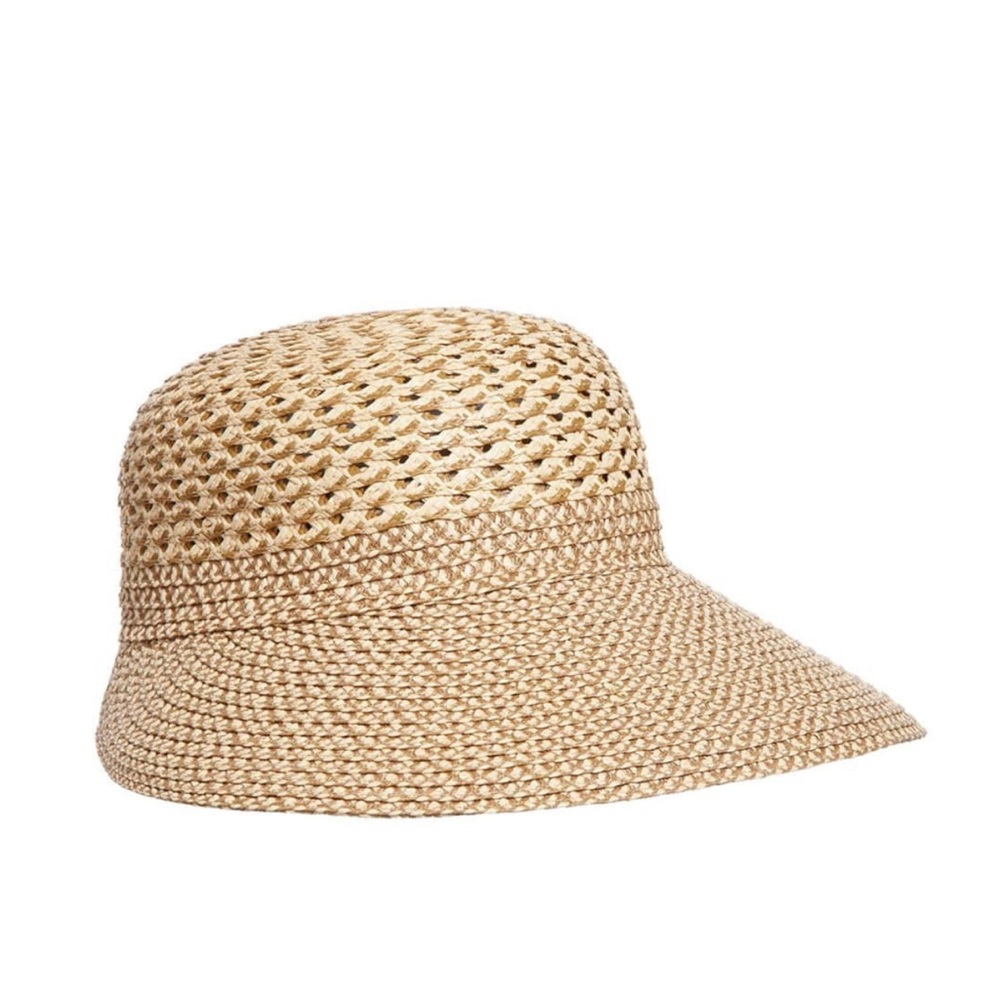NWT ERIC JAVITS Trophy Gal Woven Hat In Neutral Upf50+